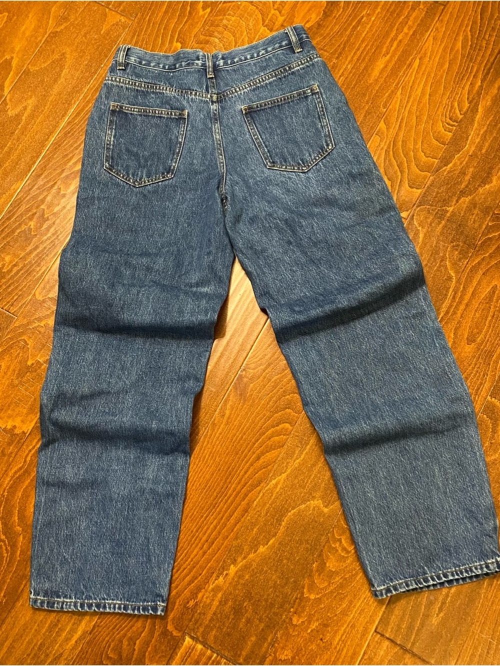 High Rise Straight Leg Jeans Women Size 8 32 Inseam 100% Cotton Medium Wash - Picture 7 of 7